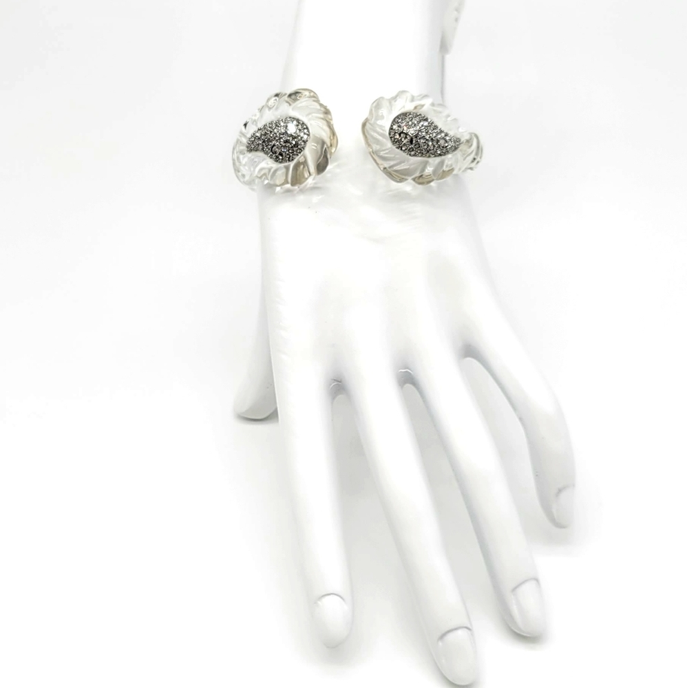 Alexis Bittar Diamond Swarovski Crystal Winter Paisley Lucite Rope Bracelet - Picture 4 of 17